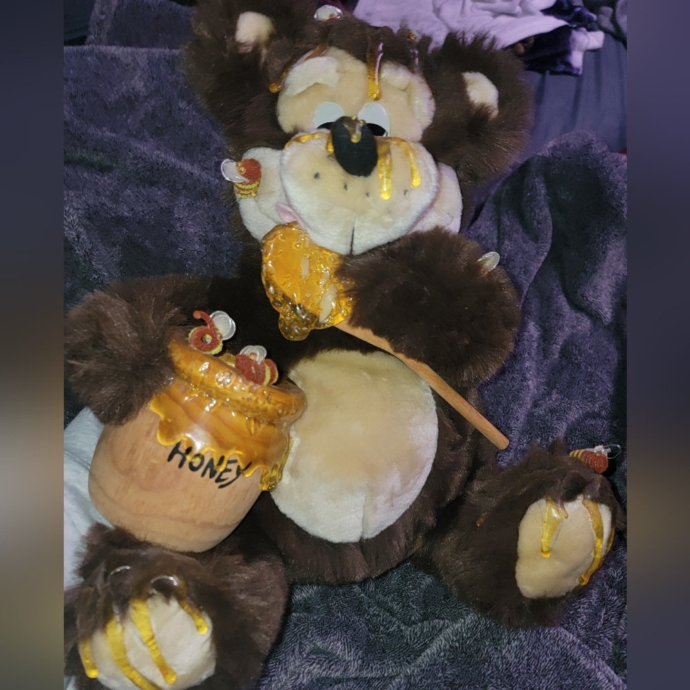 Vintage 1989 Orzek The Honey Bear 10" Stuffed Animal